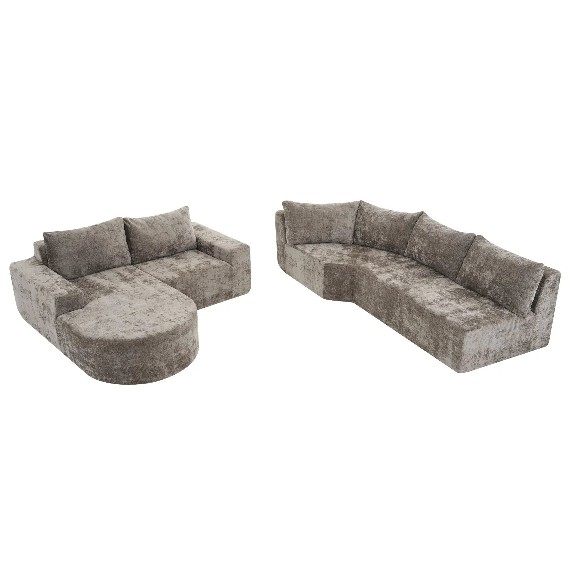 U-Shaped Oversized Modular Cloud Sectional Sofa With Deep Seat For Living Room by HouseOfZazla