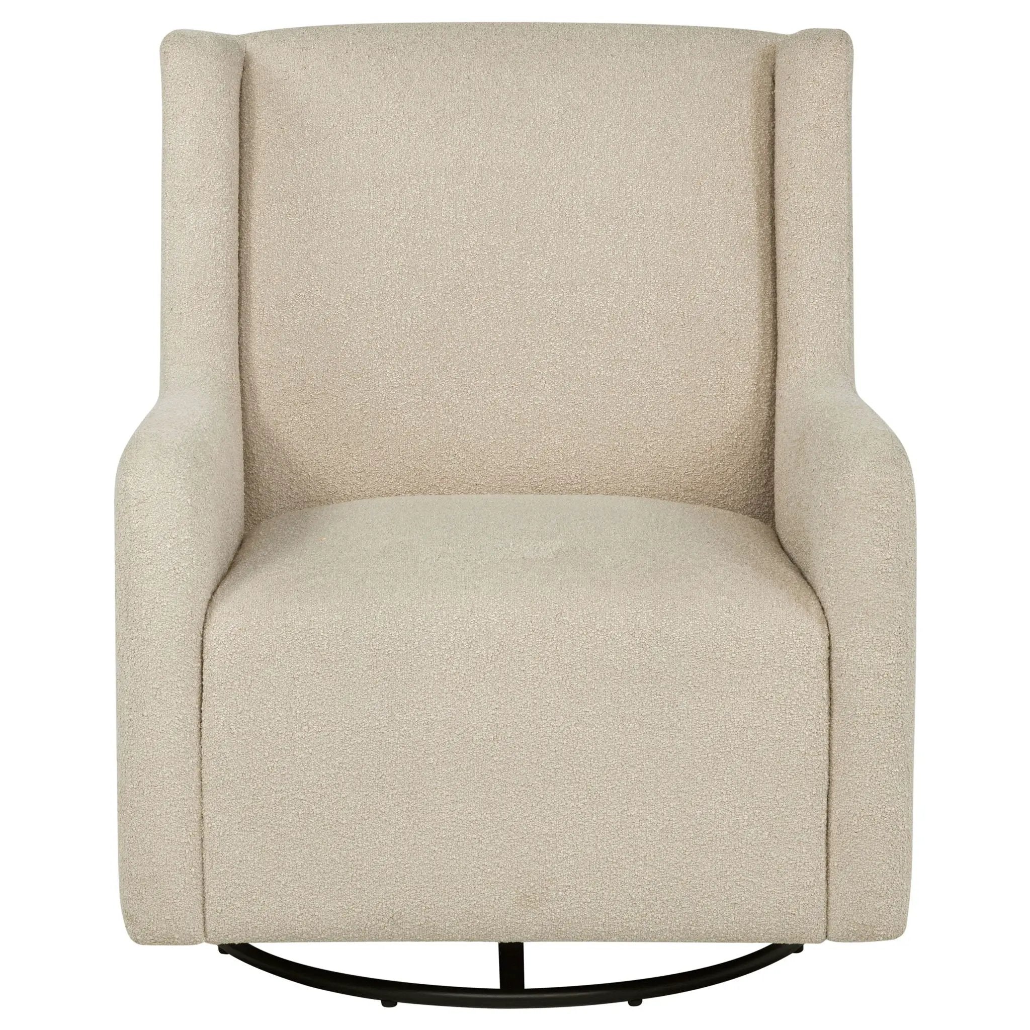 Serra Boucle Upholstered Swivel Glider Sandy Beige by Unique Piece Furniture
