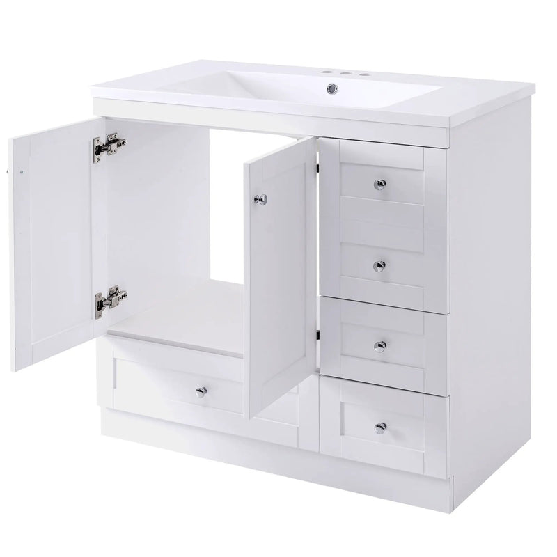 Shaker Free Standing Bathroom Vanity Cabinet With Sink, Soft Close Drawers, Soft Close Doors by HouseOfZazla