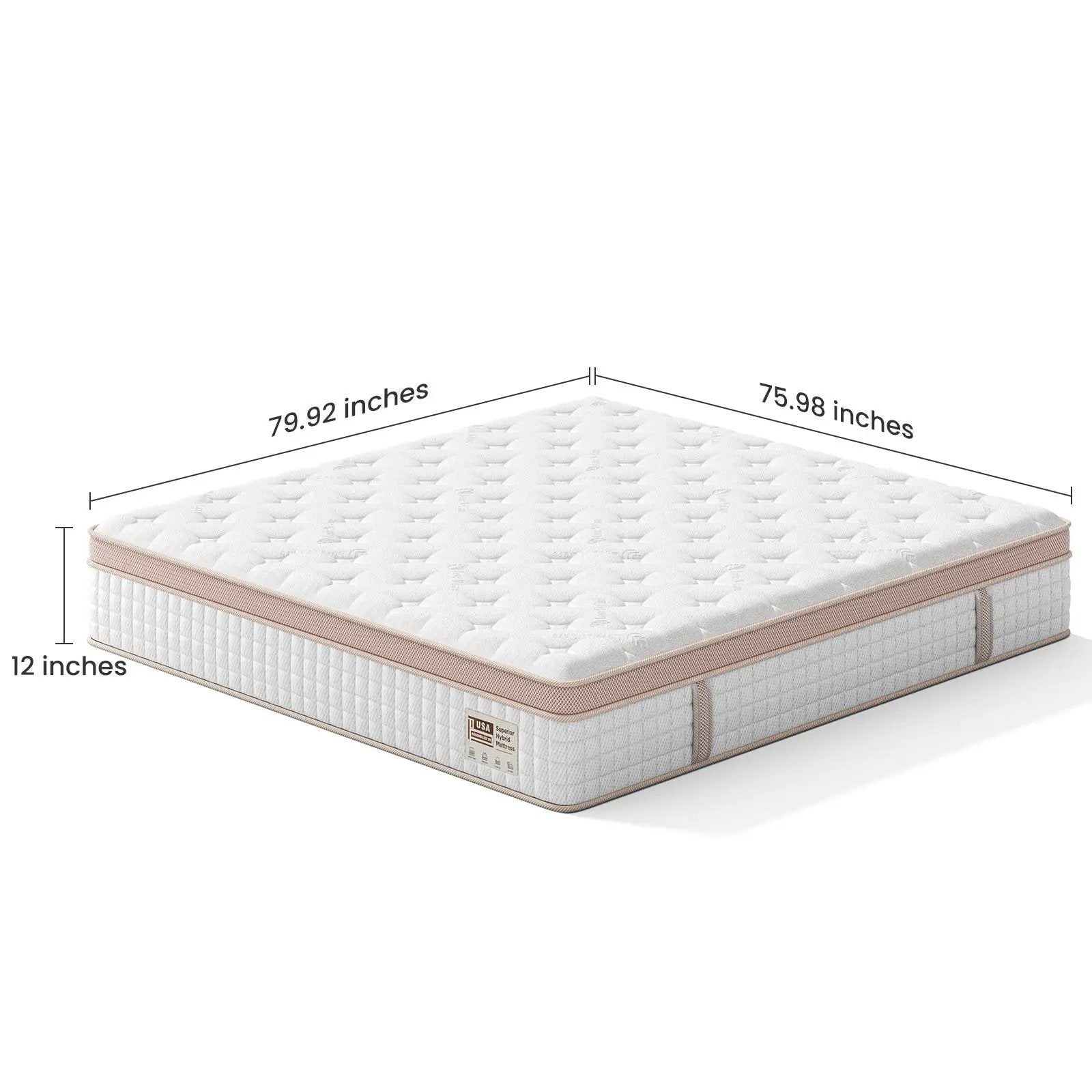 12" King Size Firm Hybrid Mattress, Gel Memory Foam & Pocket Springs by HouseOfZazla
