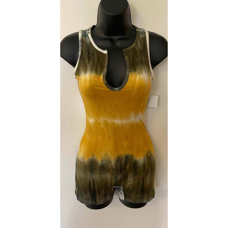 Dodo Romper One Piece in Mustard Army Green by Selzalot