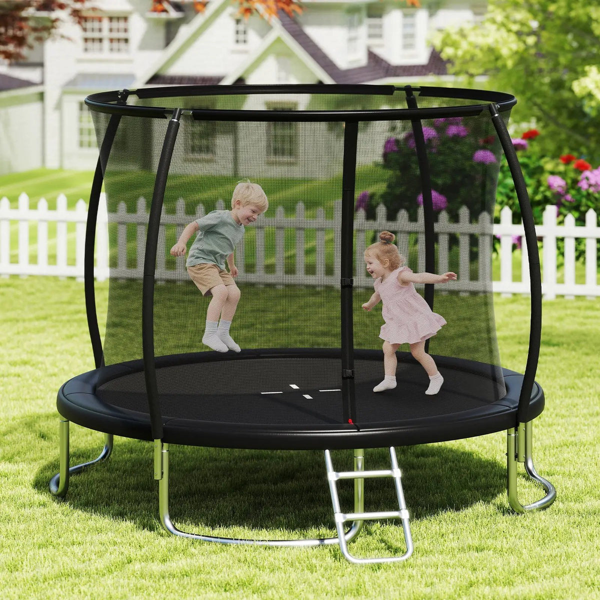 12FT Outdoor Trampoline Heavy-Duty Recreational Trampoline with Safety Enclosure Net, photo 2 of 16