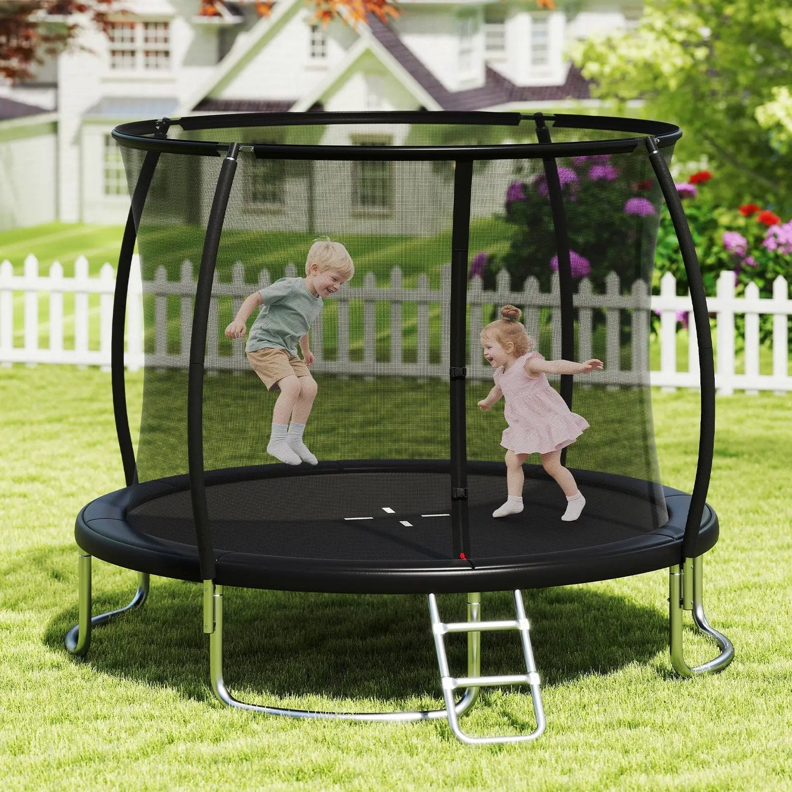 12FT Outdoor Trampoline Heavy-Duty Recreational Trampoline with Safety Enclosure Net by DirectDeals