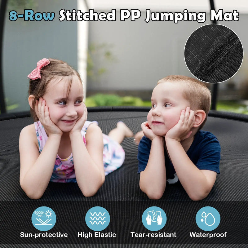 12FT Outdoor Trampoline Heavy-Duty Recreational Trampoline with Safety Enclosure Net by DirectDeals