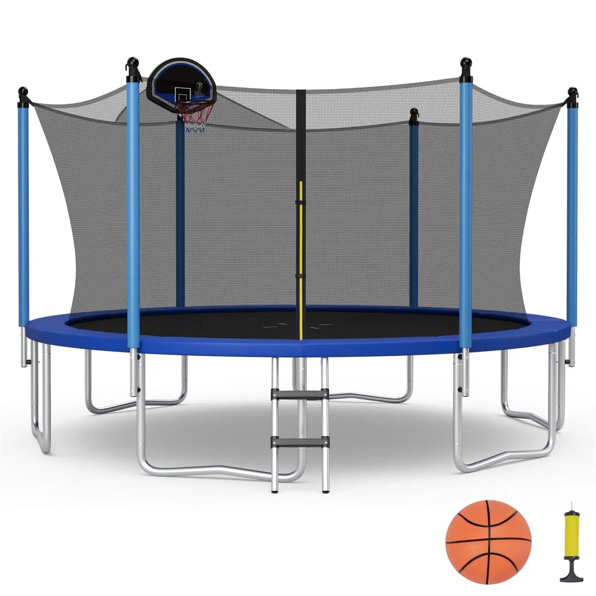Outdoor Recreational Trampoline with Ladder and Enclosure Net, photo 3 of 11