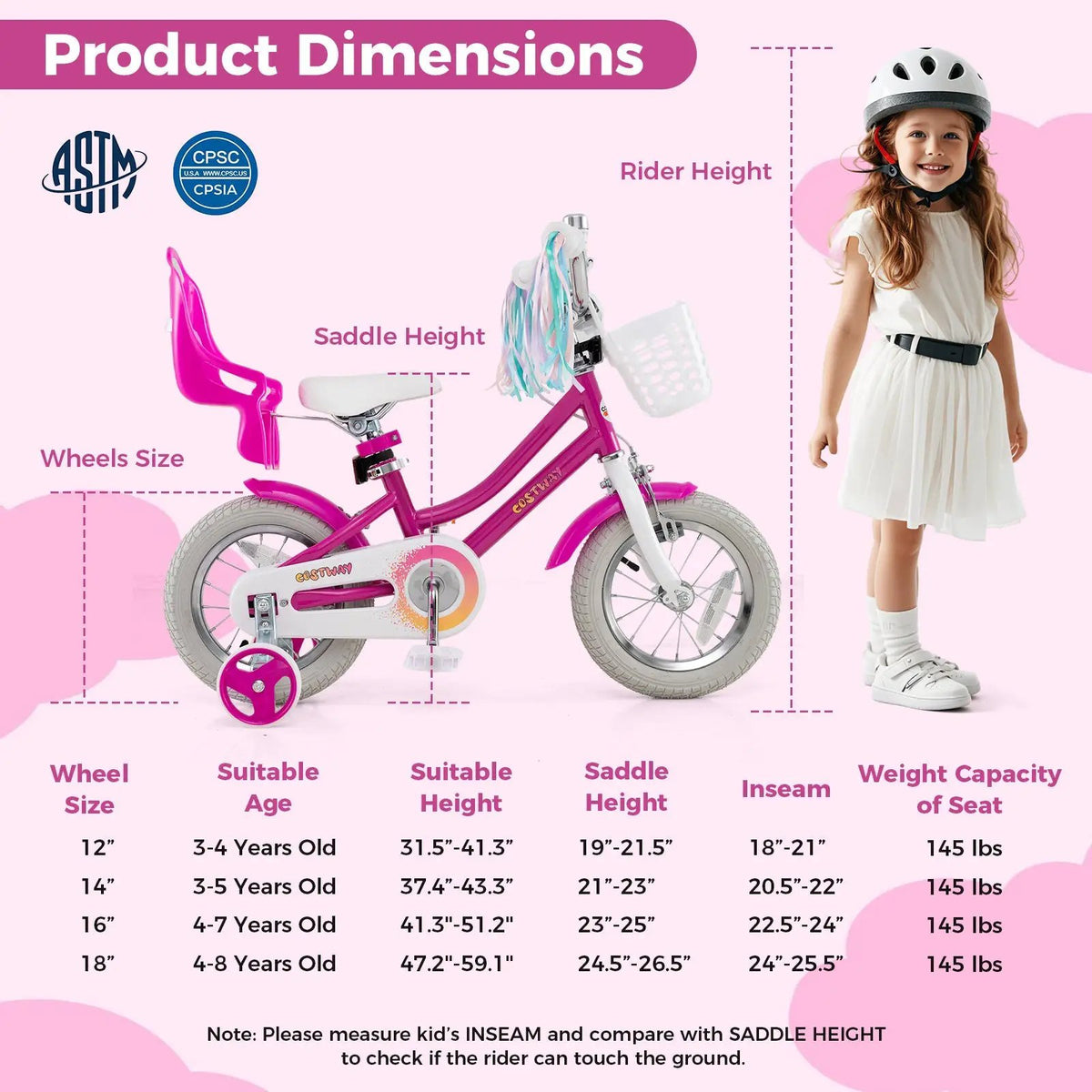 Kids Bike 12 Inch with Training Wheels and 2 Brake System for 3, photo 4 of 12