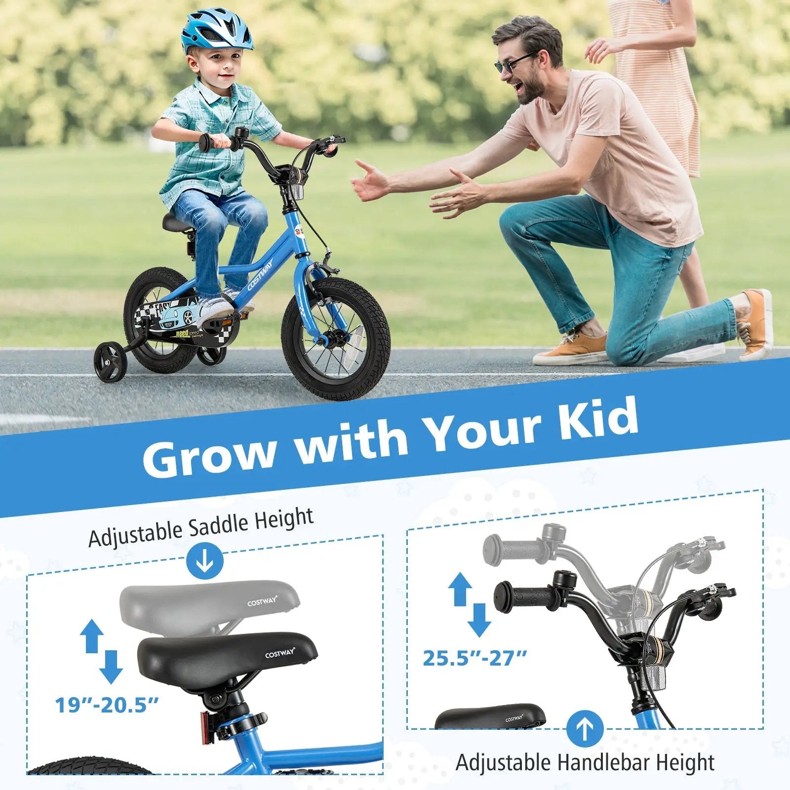 14 Inch Kids Bike with Removable Training Wheels for Aged 3-5 Years Old by DirectDeals