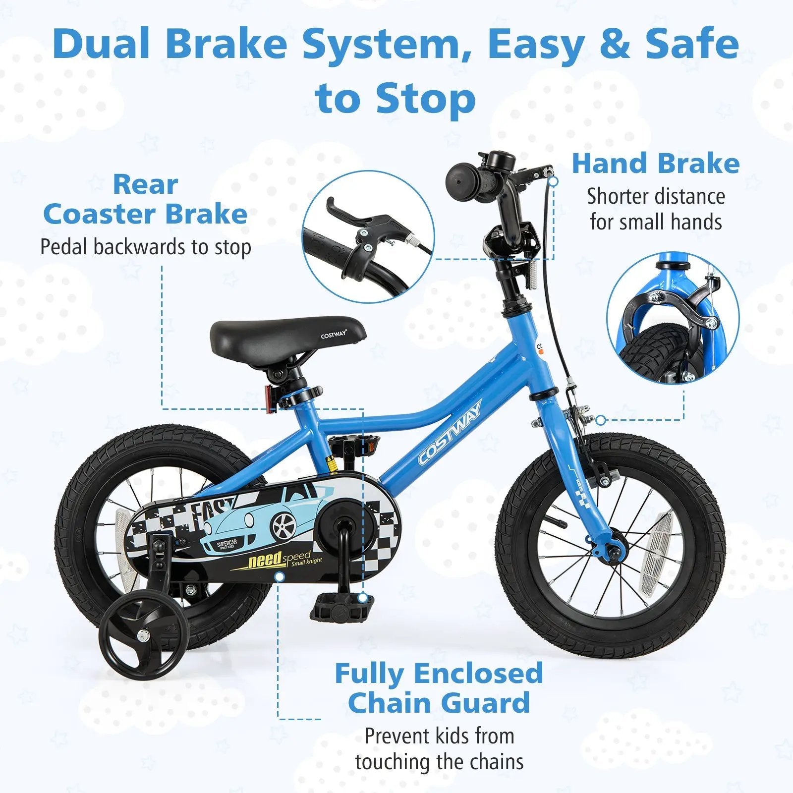 14 Inch Kids Bike with Removable Training Wheels for Aged 3-5 Years Old by DirectDeals