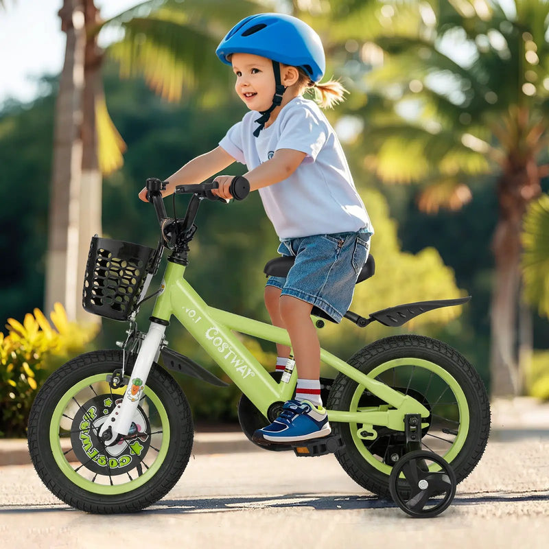 14 Inch Kids Bike Adjustable with Detachable Training Wheels for 3-5 Years Old-14 inches by DirectDeals