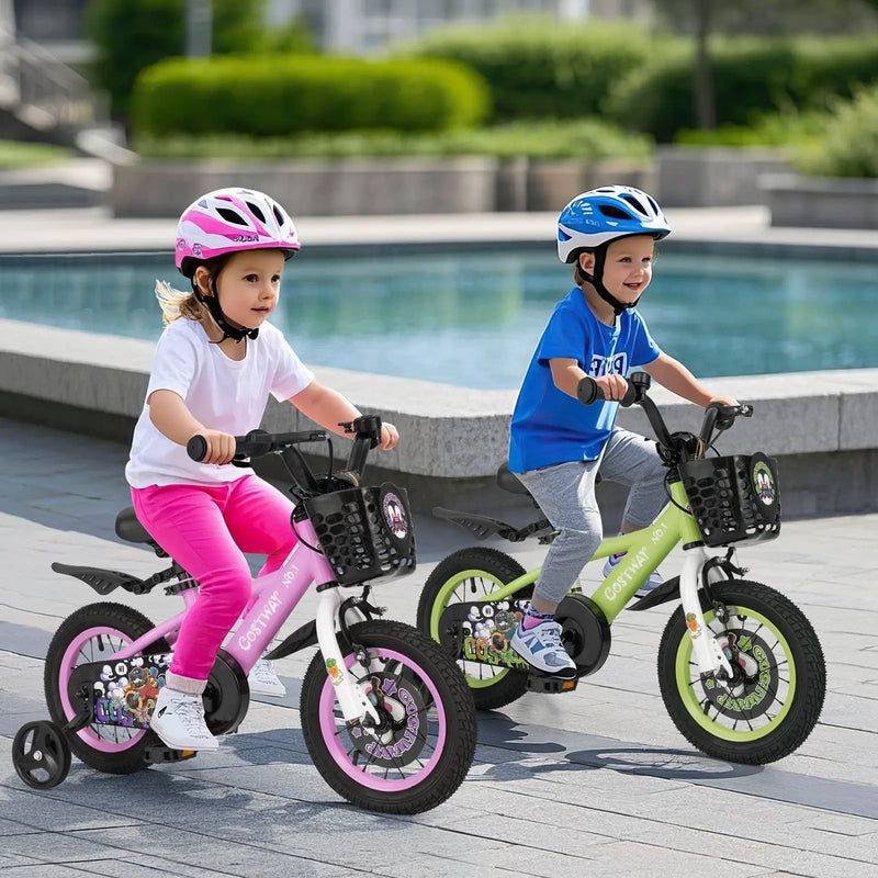 14 Inch Kids Bike Adjustable with Detachable Training Wheels for 3-5 Years Old-14 inches by DirectDeals