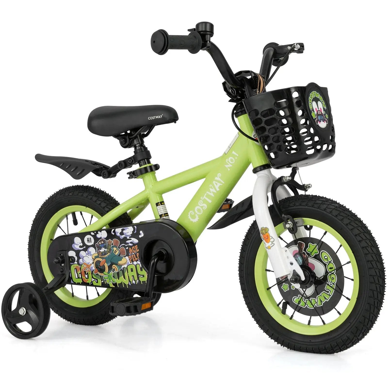 14 Inch Kids Bike Adjustable with Detachable Training Wheels for 3-5 Years Old-14 inches by DirectDeals
