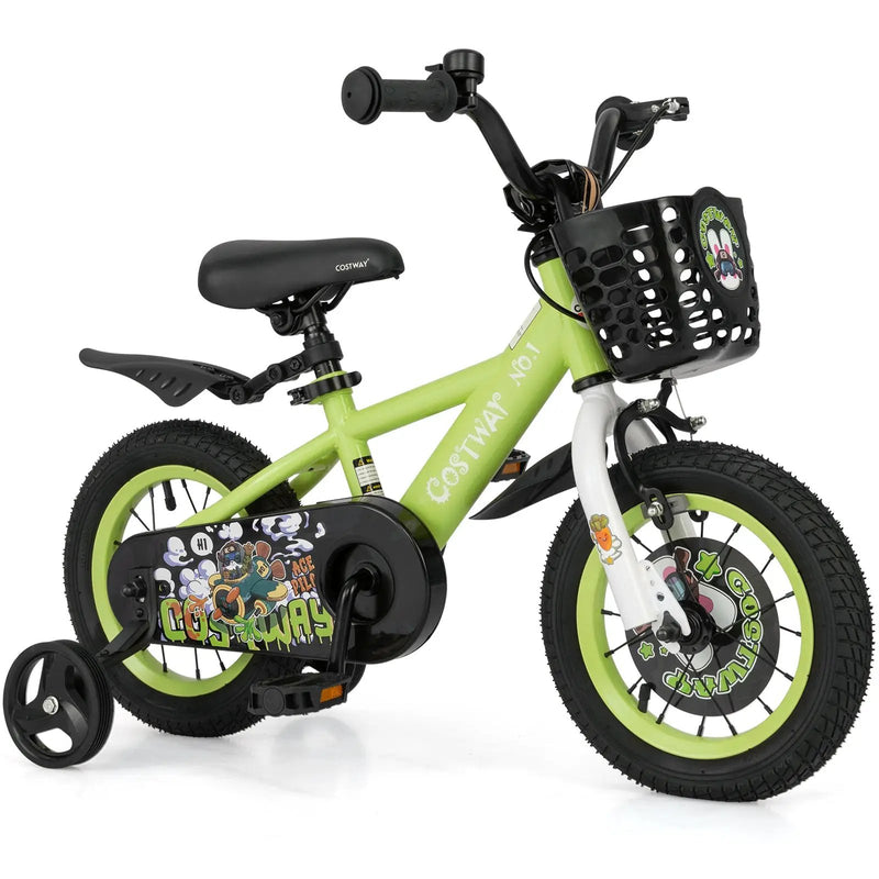 14 Inch Kids Bike Adjustable with Detachable Training Wheels for 3-5 Years Old-14 inches by DirectDeals