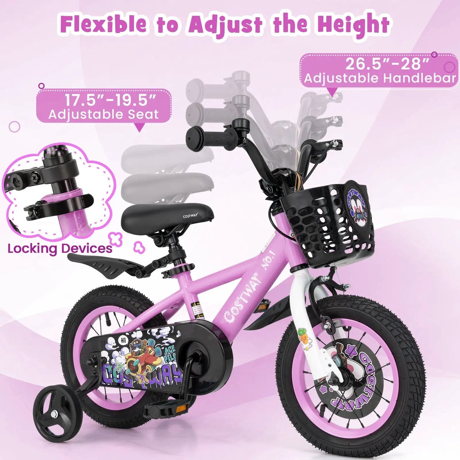 14 Inch Kids Bike for 3-5 Years Old Sport Bicycle with Adjustable Handlebar and Saddle-14 inches by DirectDeals