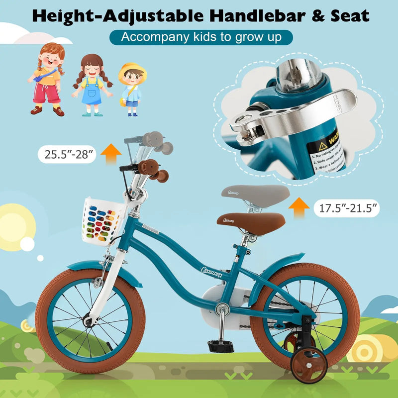 12 Inch Kids Bike Adjustable with Removable Basket for 3-4 Years Old-12 inches by DirectDeals