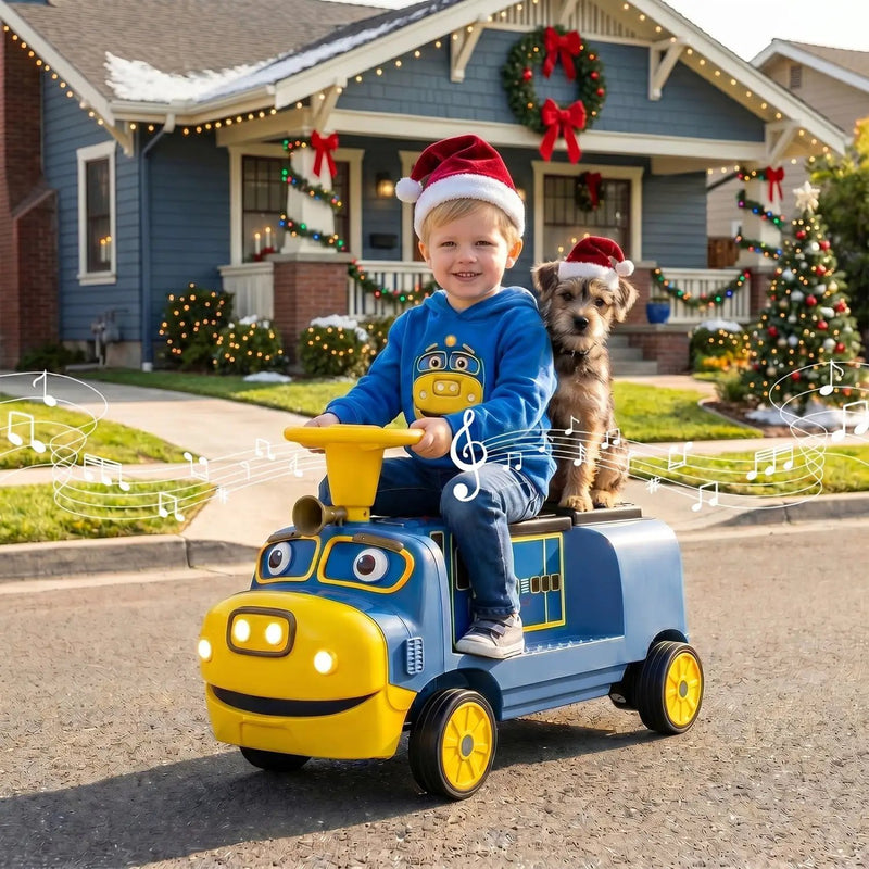 12V Kids Ride-On Train with Adjustable Seat & Music by DirectDeals
