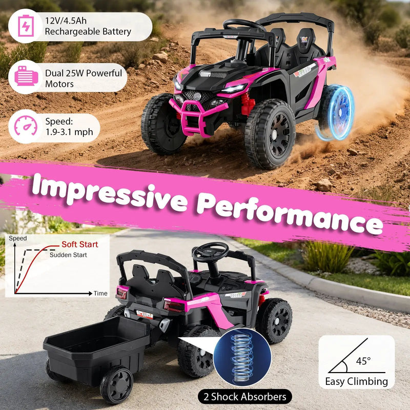 12V Battery Powered Ride On Tractor with Parent Remote Control by DirectDeals