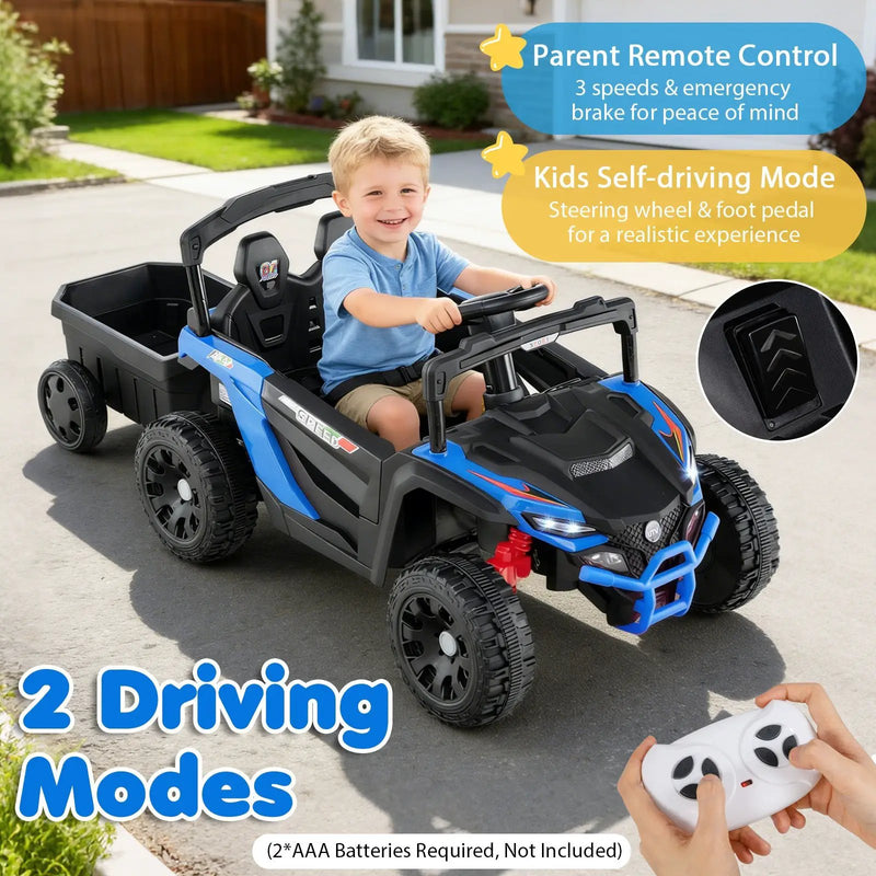 12V Battery Powered Ride On Tractor with Parent Remote Control by DirectDeals