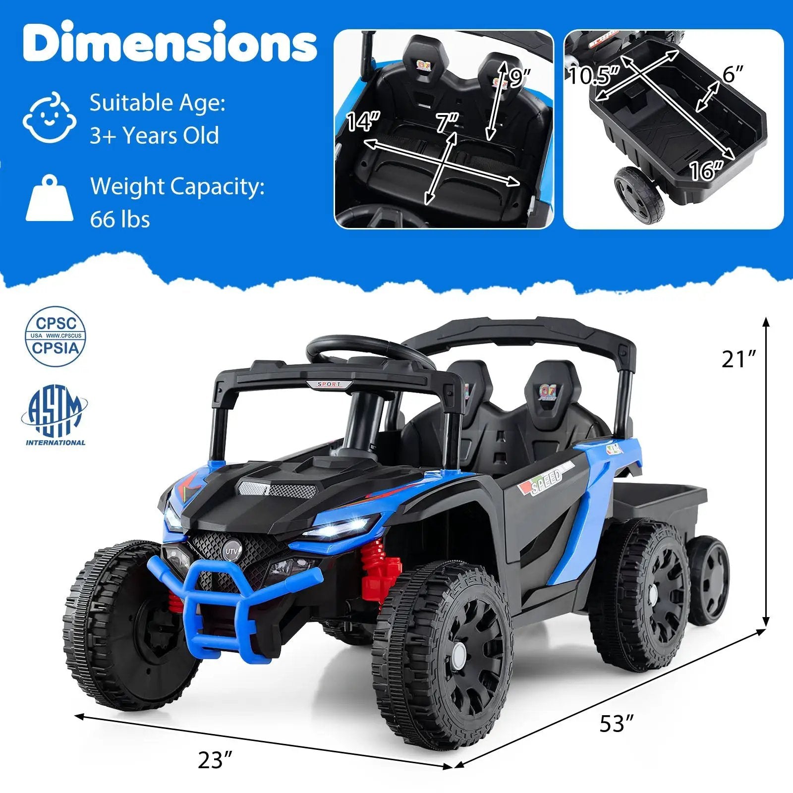 12V Battery Powered Ride On Tractor with Parent Remote Control by DirectDeals
