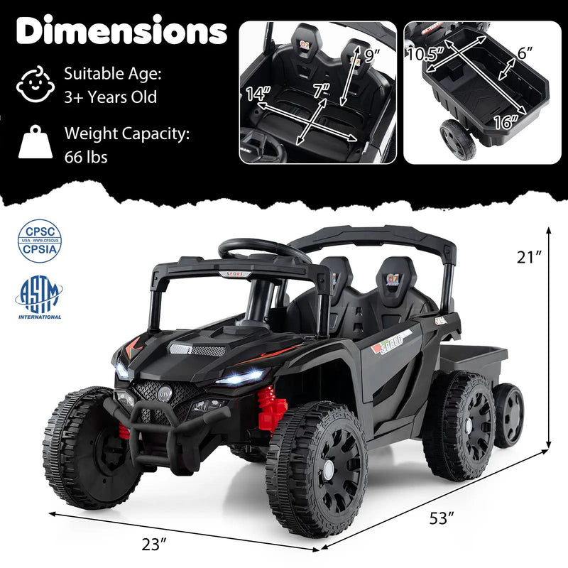 12V Battery Powered Ride On Tractor with Parent Remote Control by DirectDeals