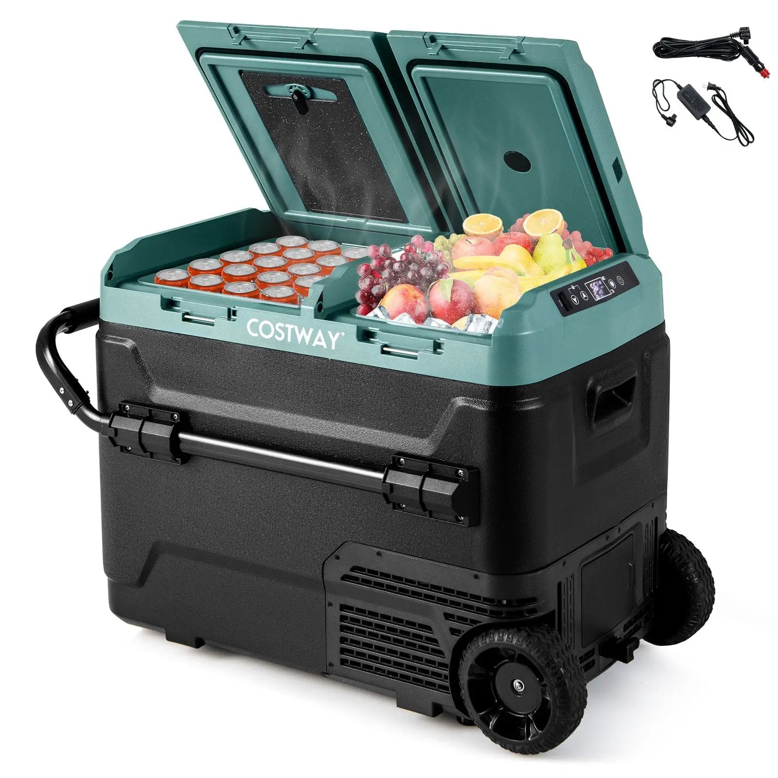 Dual Zone 12V Car Refrigerator for Vehicles Camping Travel Truck RV Boat Outdoor and Home Use by DirectDeals