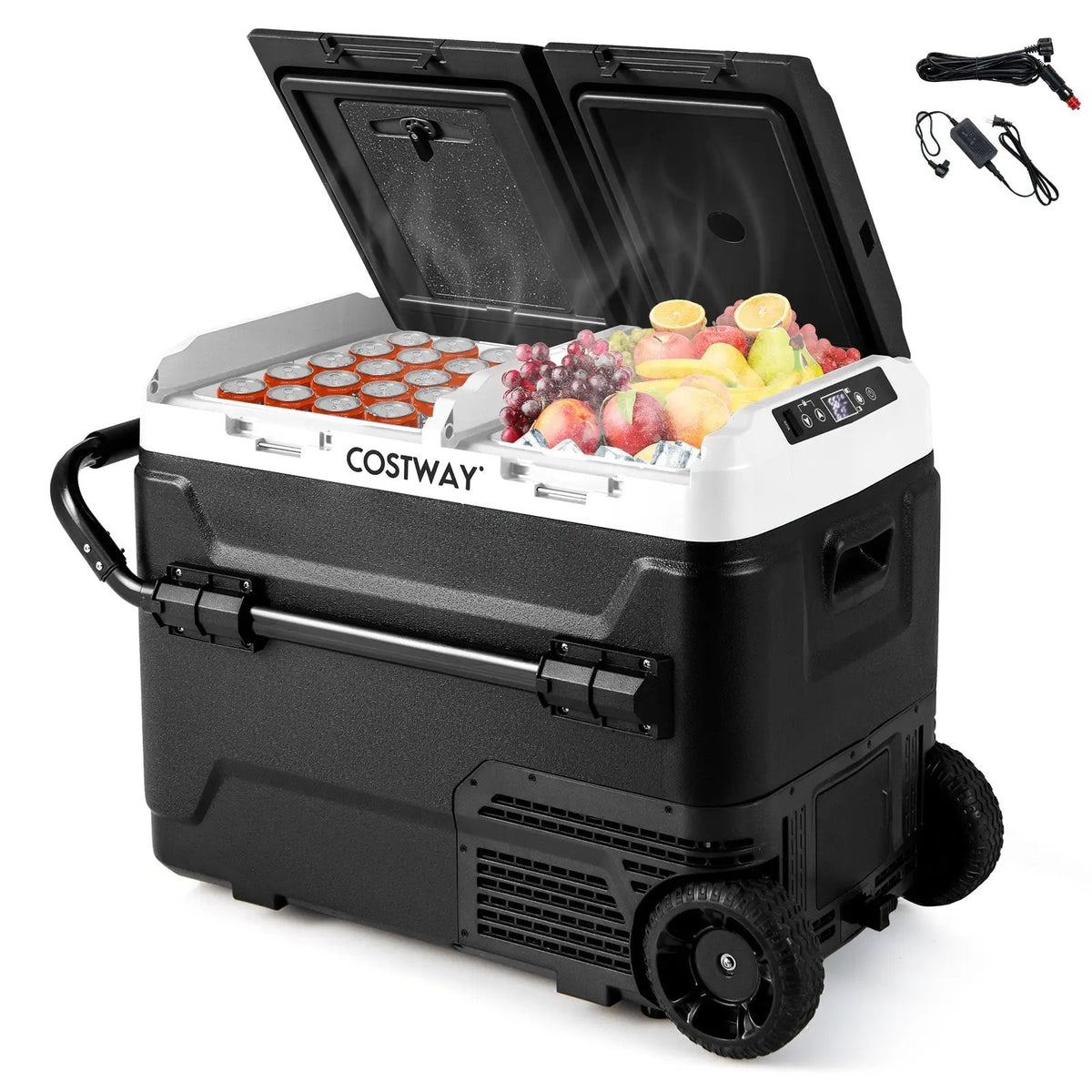 Dual Zone 12V Car Refrigerator for Vehicles Camping Travel Truck RV Boat Outdoor and Home Use by DirectDeals