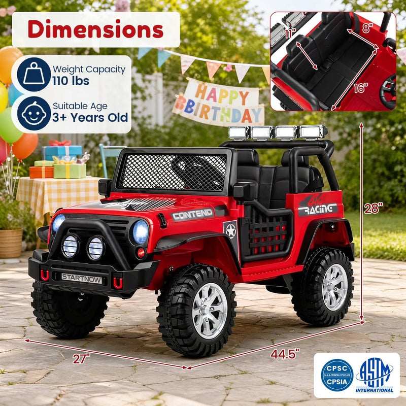 12V Electric Kids Ride On Car 2-Seater with Remote Control by DirectDeals