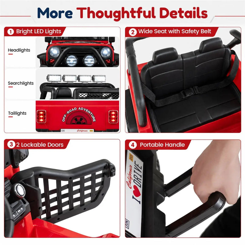 12V Electric Kids Ride On Car 2-Seater with Remote Control by DirectDeals