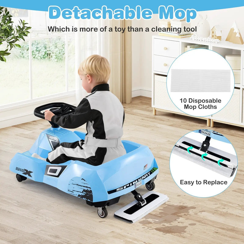 12V Electric Cleaning Go Kart with Detachable Mop and Remote Control by DirectDeals