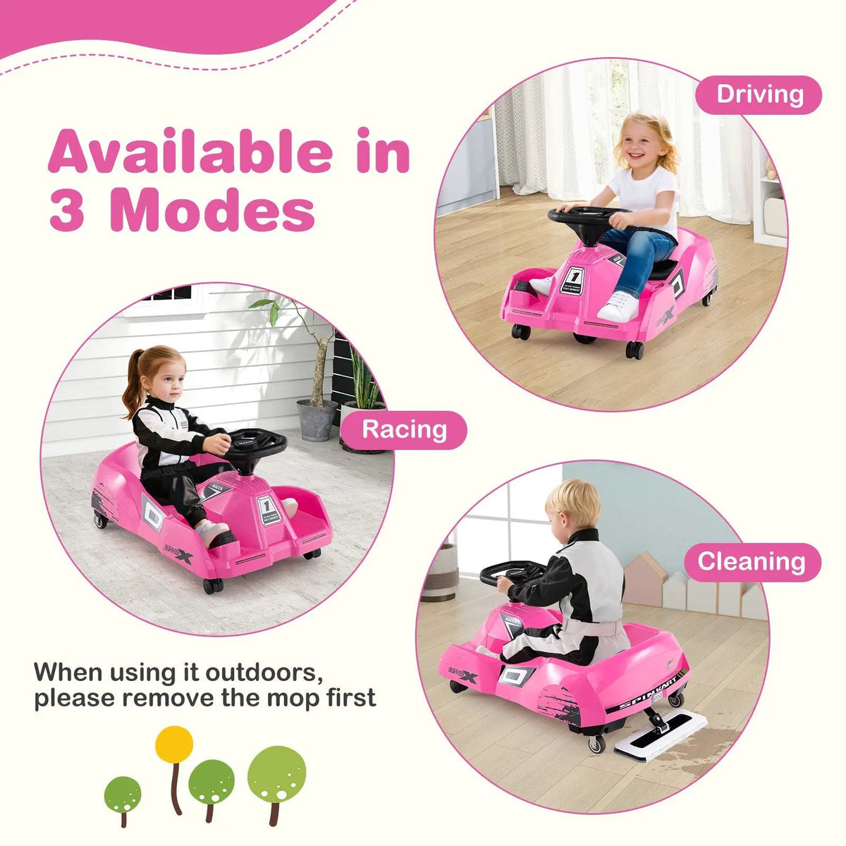 12V Electric Cleaning Go Kart with Detachable Mop and Remote Control, photo 9 of 16