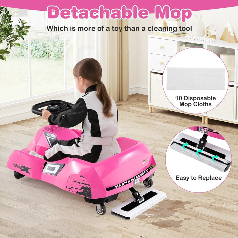 12V Electric Cleaning Go Kart with Detachable Mop and Remote Control by DirectDeals