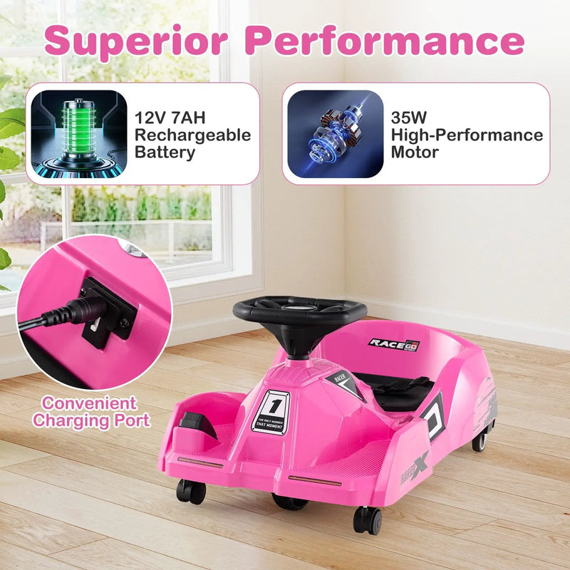 12V Electric Cleaning Go Kart with Detachable Mop and Remote Control by DirectDeals