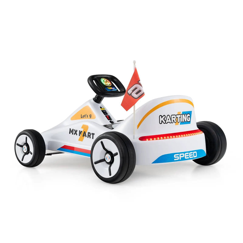 12V Electric Go Kart for Kids Race Toy with Remote Control and Music by DirectDeals