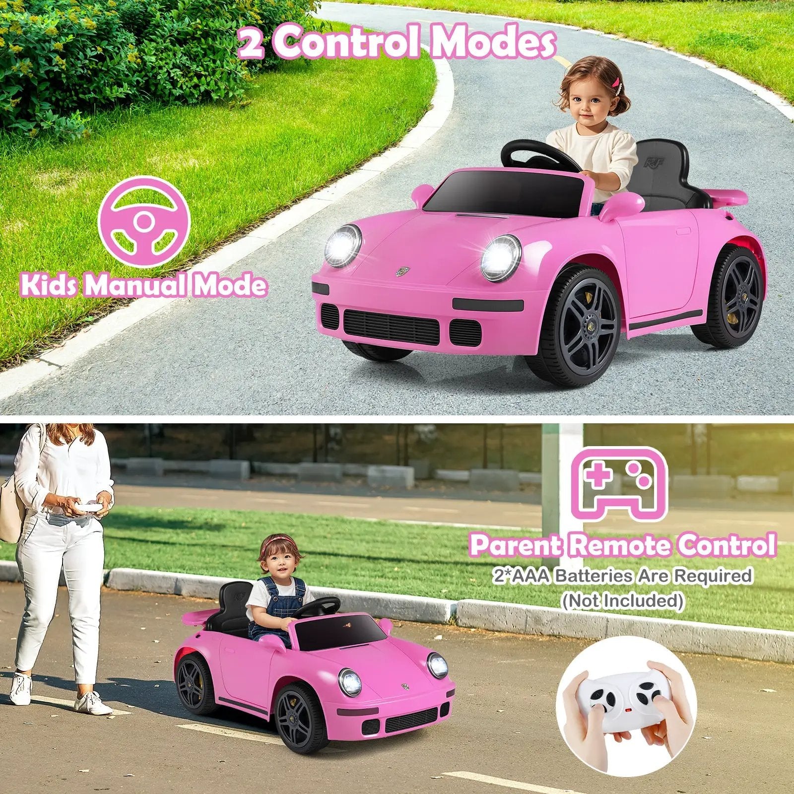 12V Electric Ride On Car Licensed RUF CTR with Remote Control and Music by DirectDeals