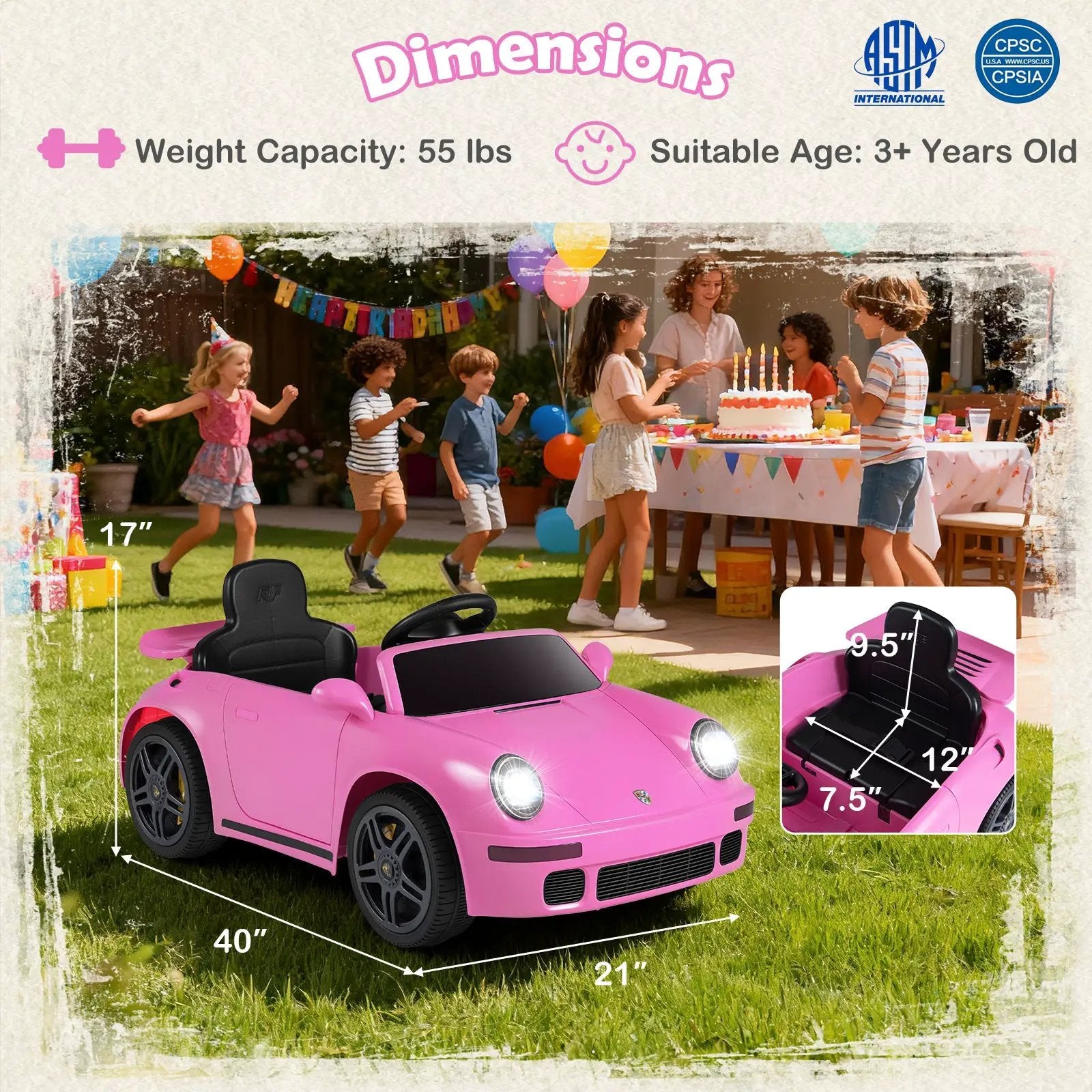 12V Electric Ride On Car Licensed RUF CTR with Remote Control and Music by DirectDeals