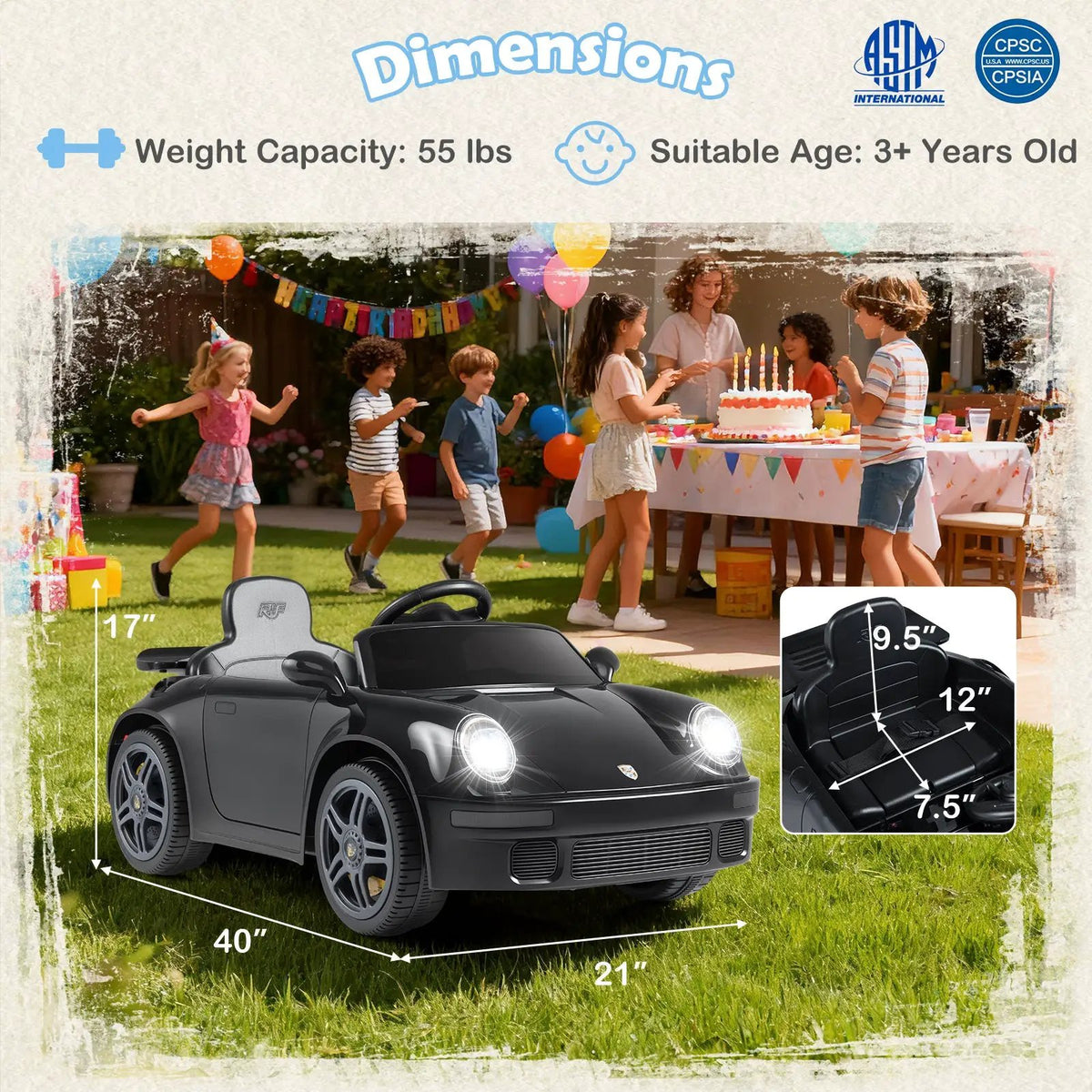 12V Electric Ride On Car Licensed RUF CTR with Remote Control and Music, photo 8 of 16