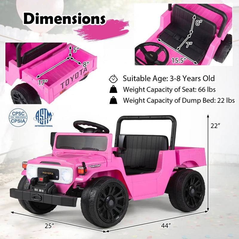 12V Electric Ride On Truck with Dump Bed and Remote Control by DirectDeals