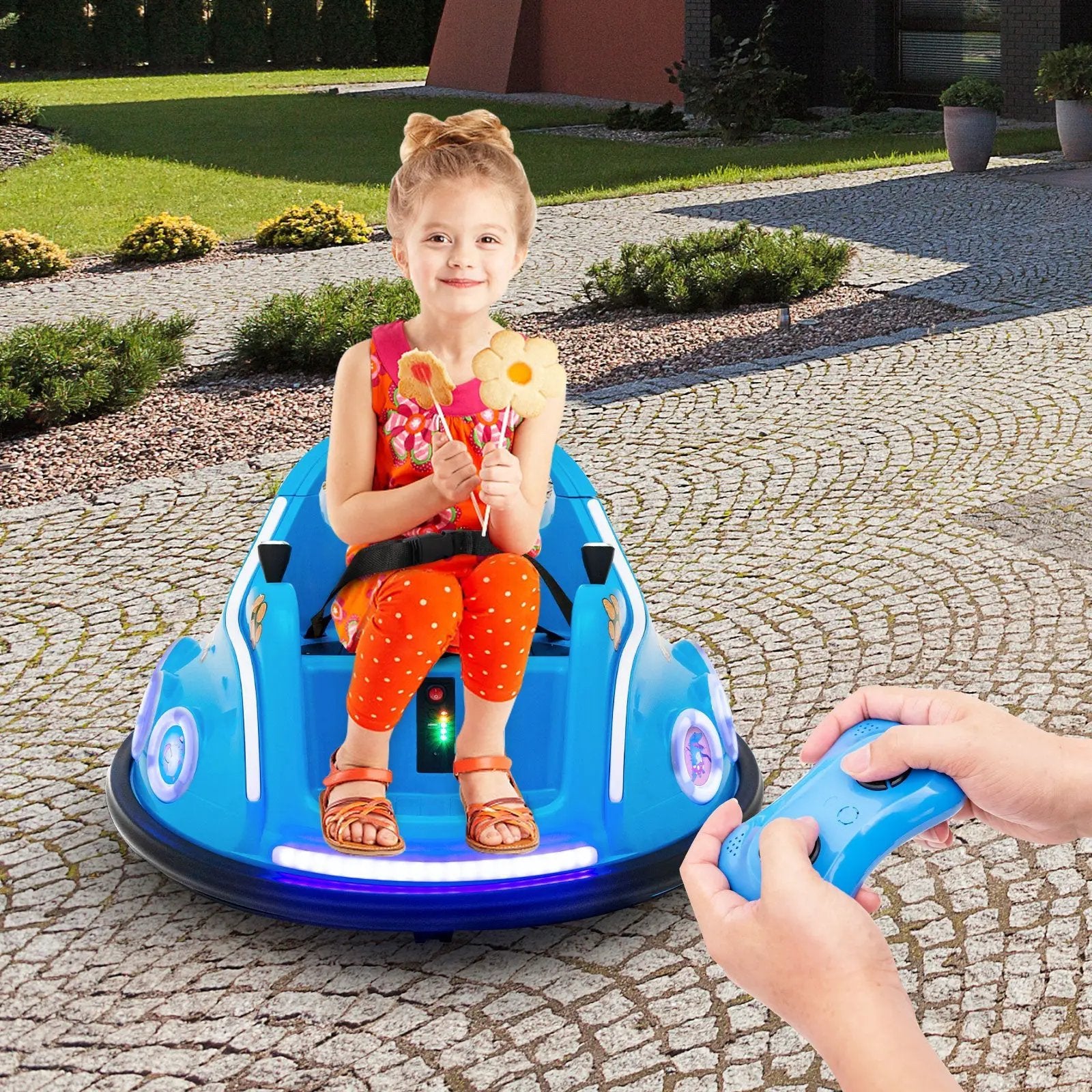 12V Electric Ride On Car with Remote Control and Flashing LED Lights by DirectDeals