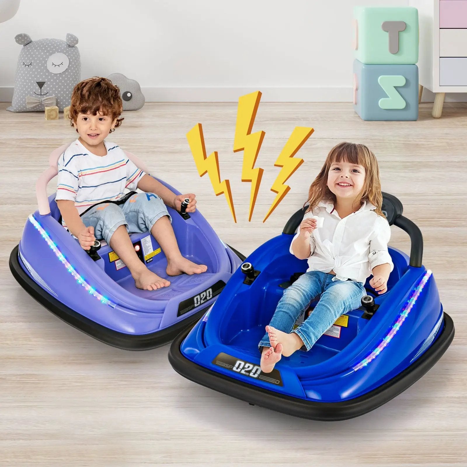 12V Kids Bumper Car Ride on Toy with Remote Control and 360 Degree Spin Rotation by DirectDeals