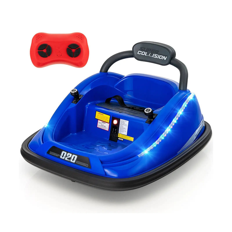 12V Kids Bumper Car Ride on Toy with Remote Control and 360 Degree Spin Rotation by DirectDeals