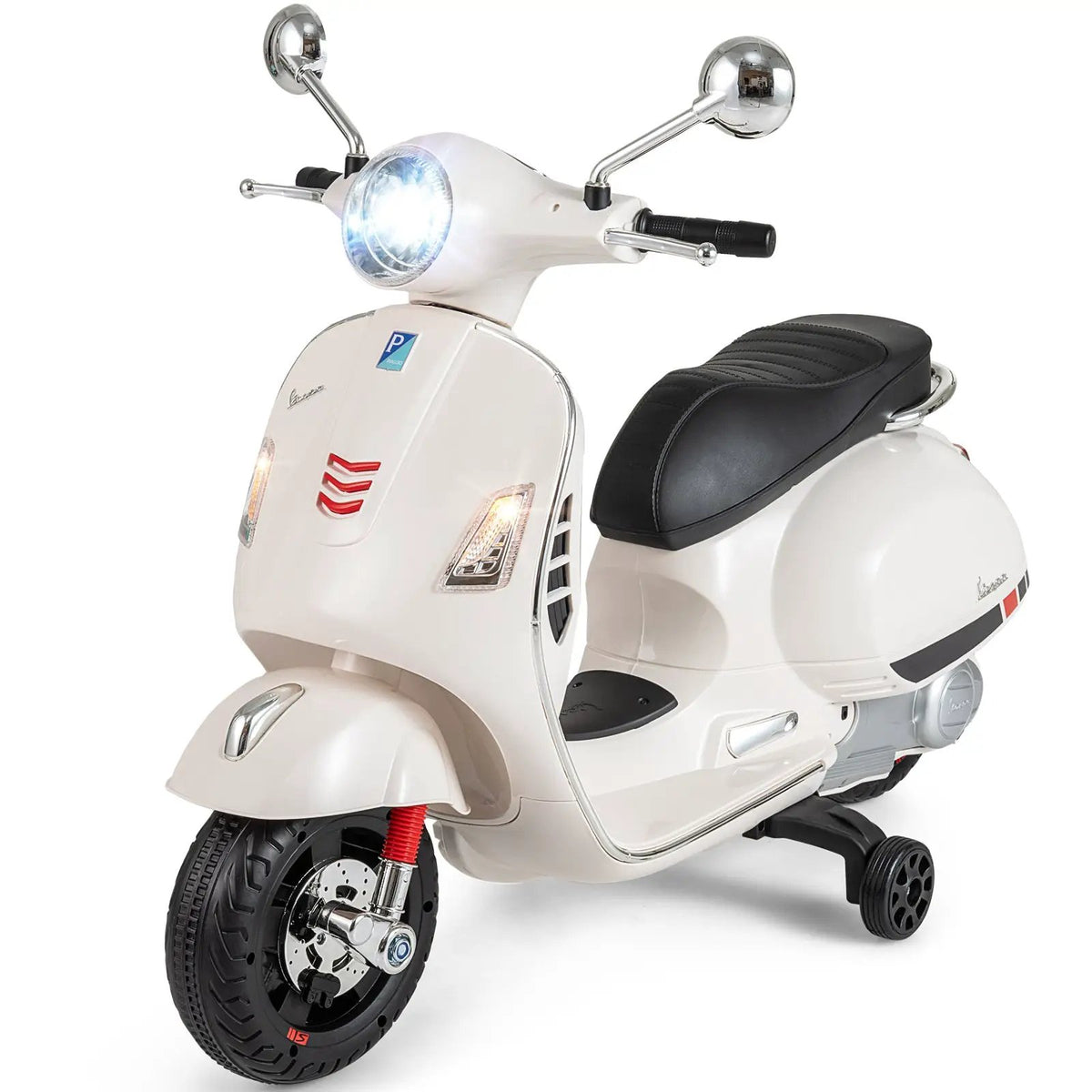 12V Kids Electric Motorcycle Licensed VESPA with Music and Training Wheels, photo 17 of 24