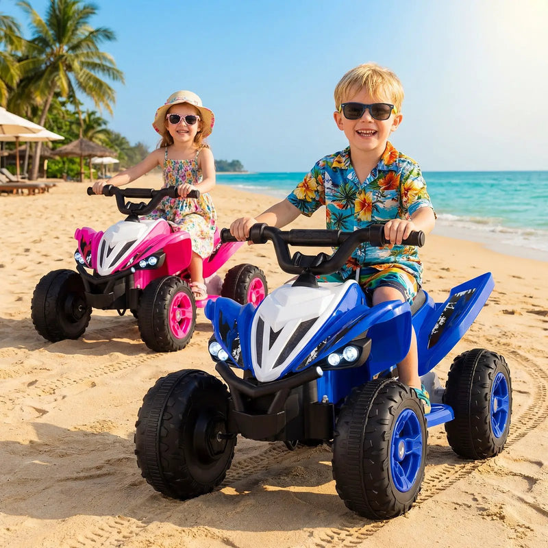 12V Kids Ride On ATV 4-Wheeler Quad with LED Lights and 7 mph Max Speed by DirectDeals