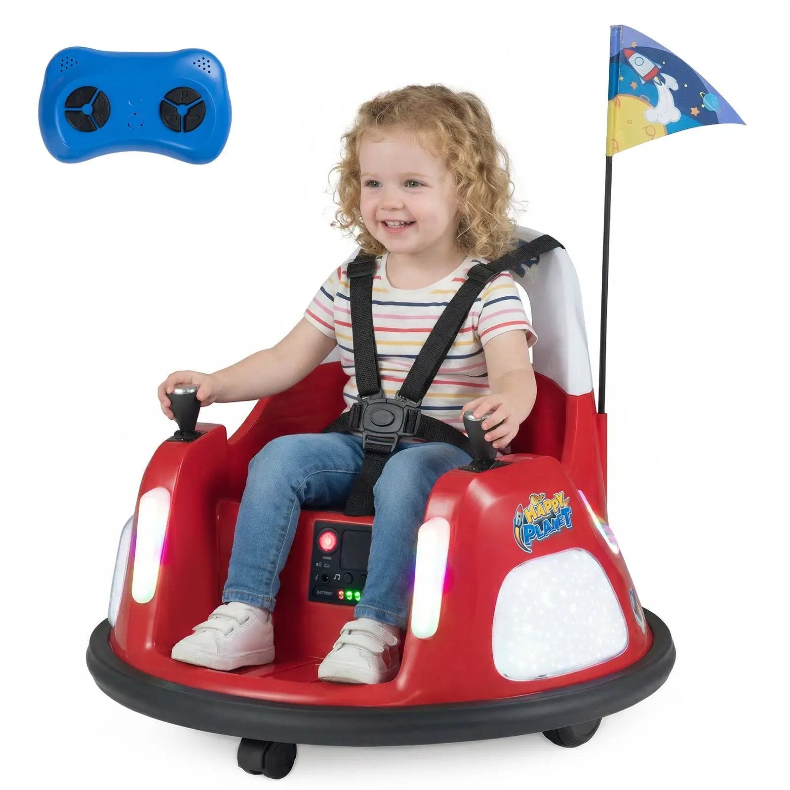 12V Kids Ride On Bumper Car with Remote Control and Flashing Lights by DirectDeals