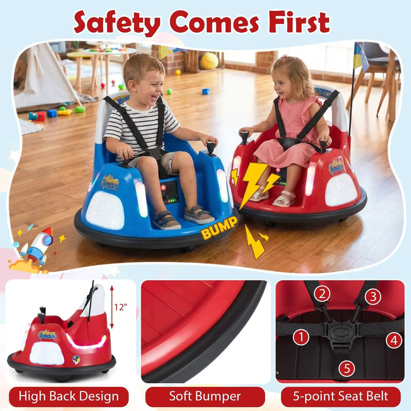 12V Kids Ride On Bumper Car with Remote Control and Flashing Lights by DirectDeals