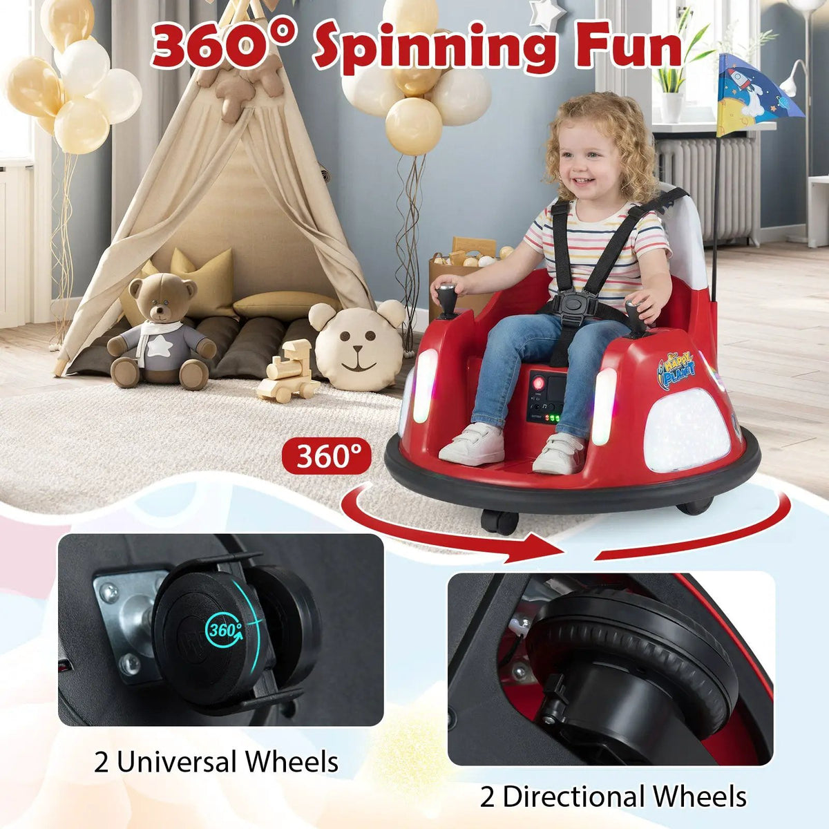 12V Kids Ride On Bumper Car with Remote Control and Flashing Lights, photo 21 of 24