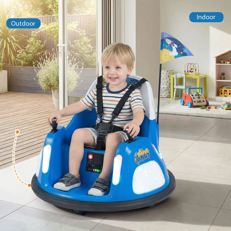 12V Kids Ride On Bumper Car with Remote Control and Flashing Lights by DirectDeals