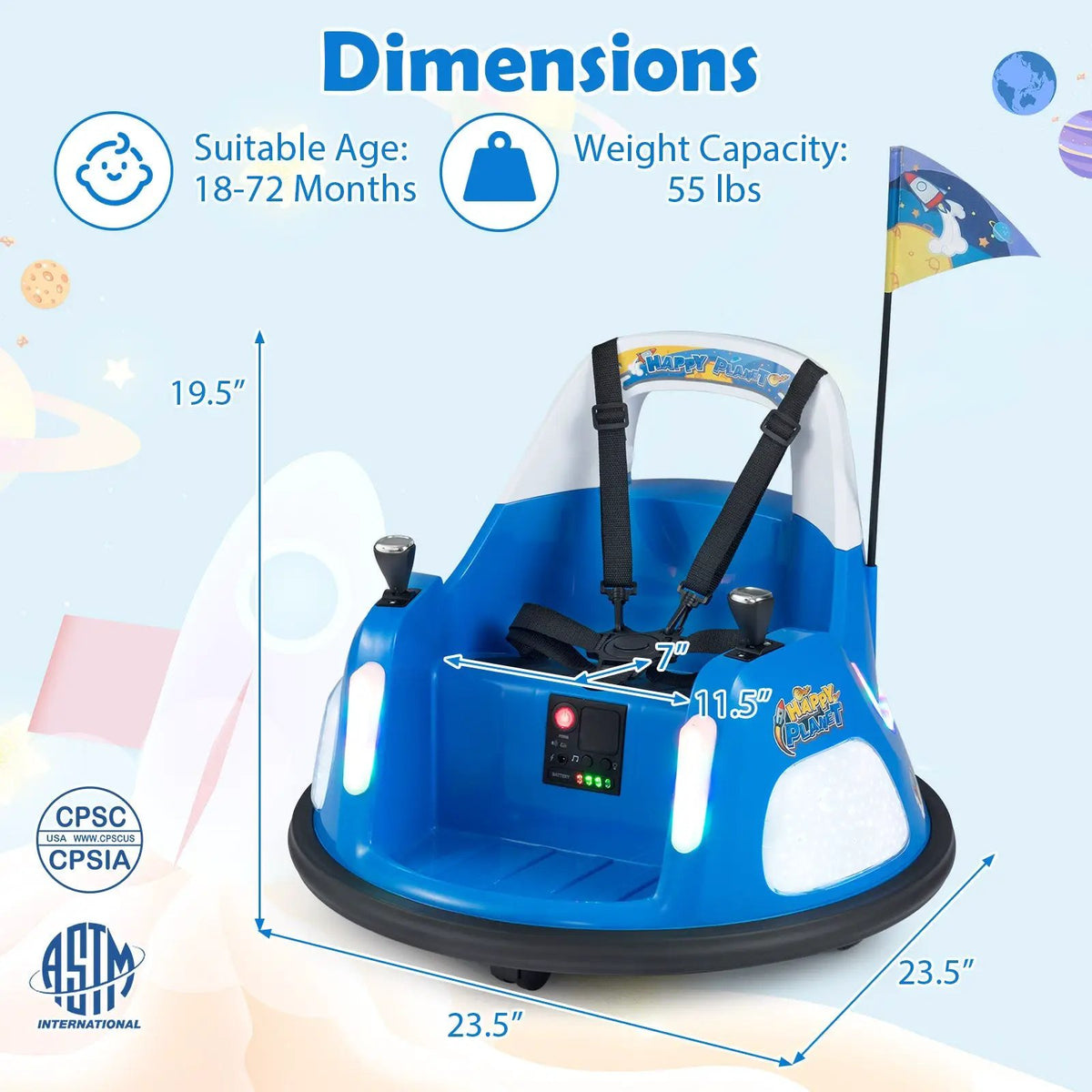 12V Kids Ride On Bumper Car with Remote Control and Flashing Lights, photo 14 of 24