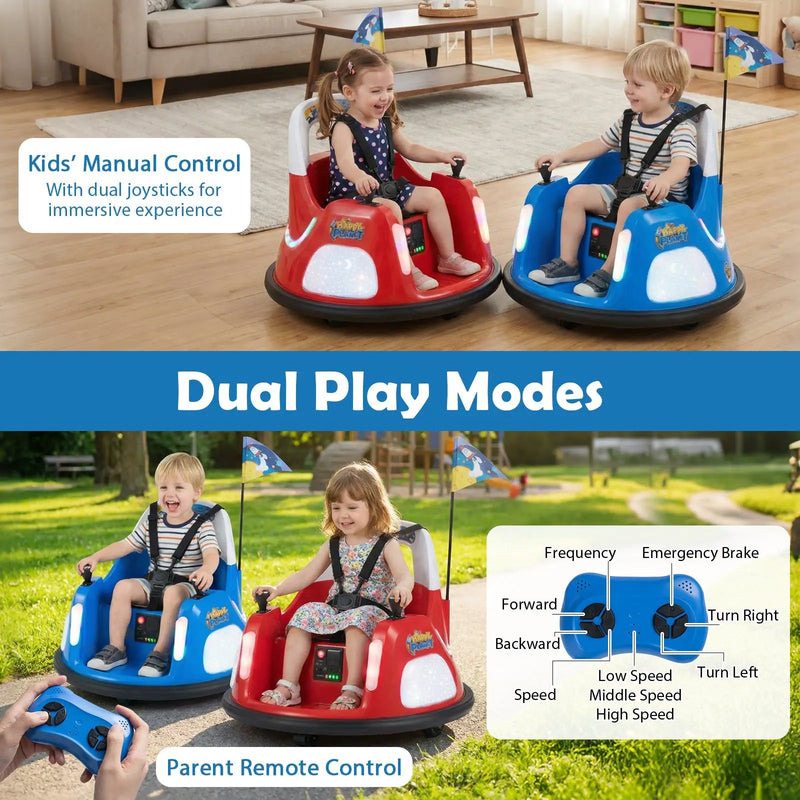 12V Kids Ride On Bumper Car with Remote Control and Flashing Lights by DirectDeals
