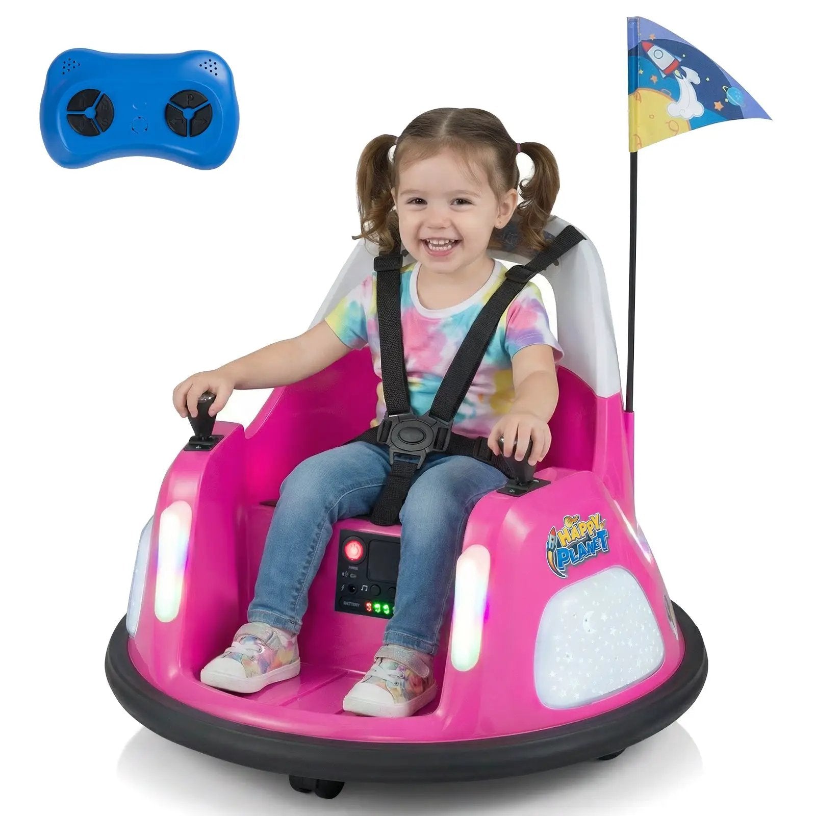 12V Kids Ride On Bumper Car with Remote Control and Flashing Lights by DirectDeals