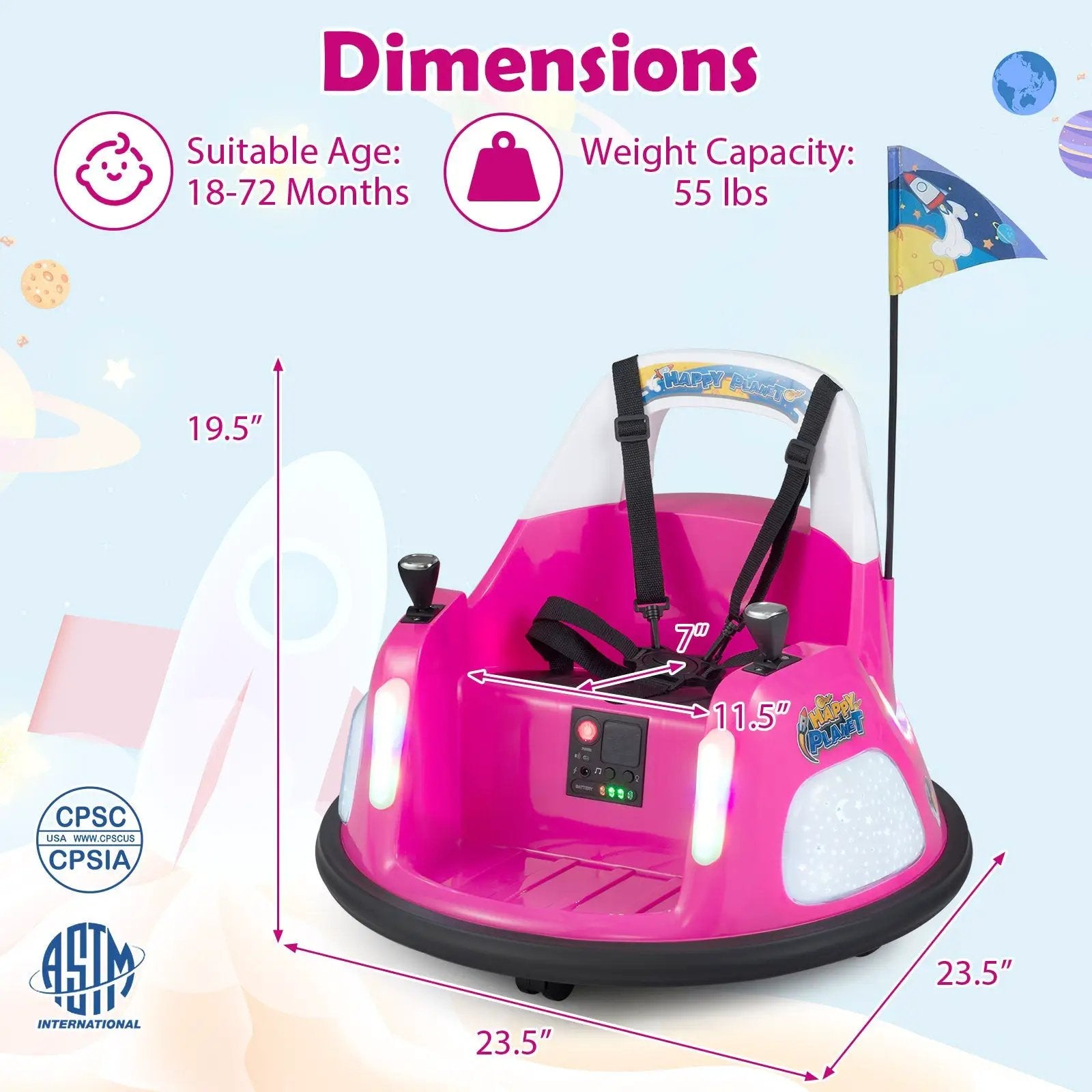 12V Kids Ride On Bumper Car with Remote Control and Flashing Lights by DirectDeals