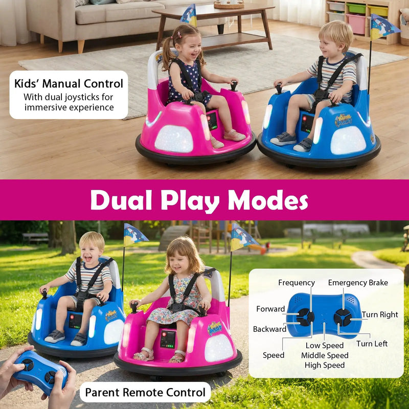 12V Kids Ride On Bumper Car with Remote Control and Flashing Lights by DirectDeals